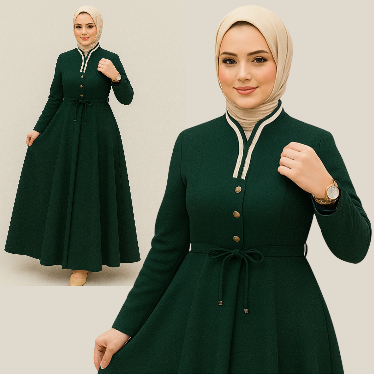 Abaya à boutons