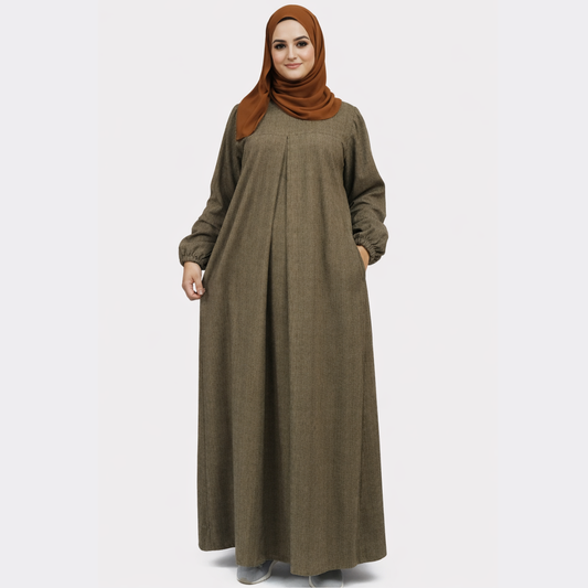 Abaya en tissu tweed